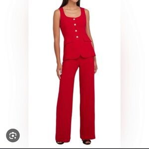 Amanda Uprichard Vibrant Red Jumpsuit